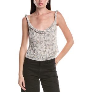 Afrm Womens  Asher Mesh Cowl Top, Grey